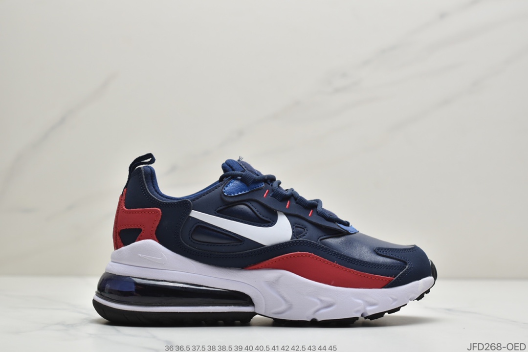 170 公司级耐克Air Max 270 React 机能皮面半气垫跑步鞋AO4971-103