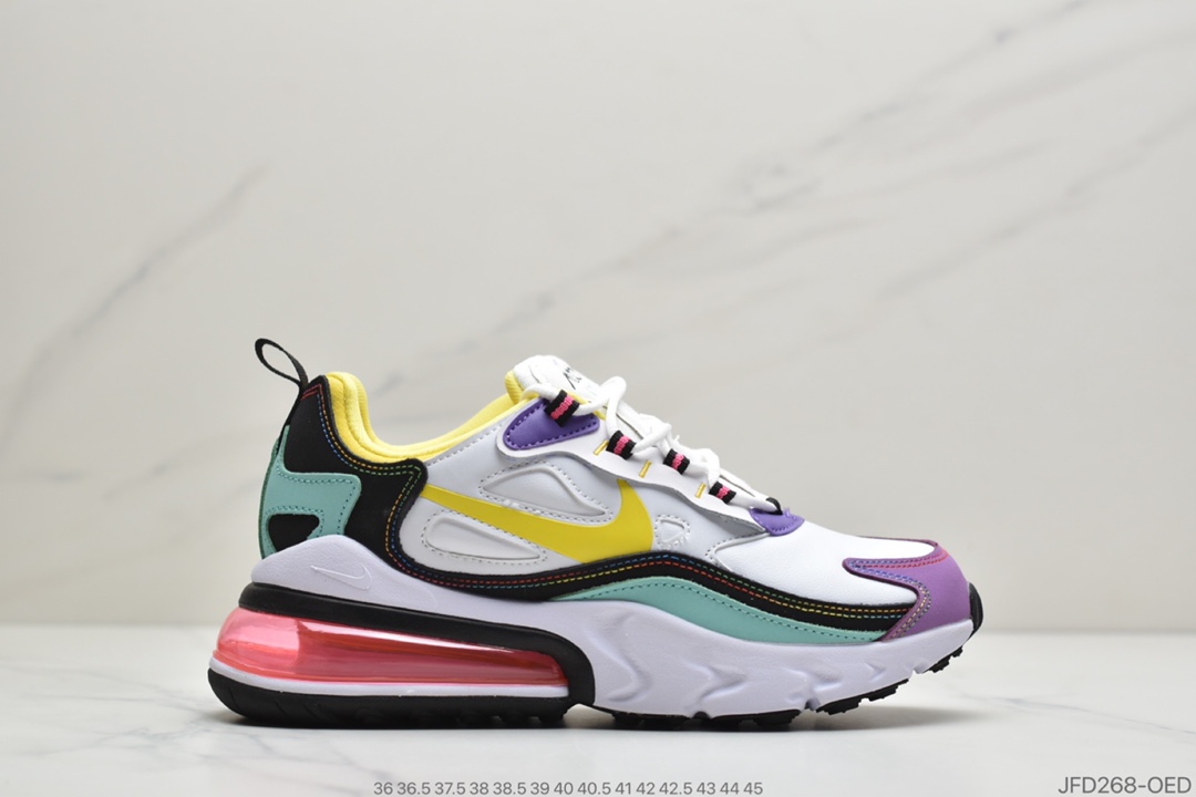 170 公司级耐克Air Max 270 React 机能皮面半气垫跑步鞋AO4971-103