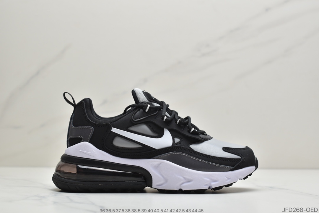170 公司级耐克Air Max 270 React 机能皮面半气垫跑步鞋AO4971-103
