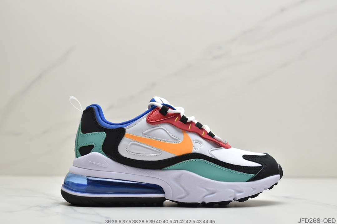 170 公司级耐克Air Max 270 React 机能皮面半气垫跑步鞋AO4971-103