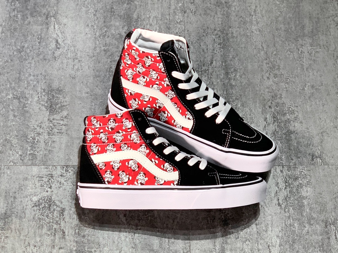 160 2020新款 熊猫新款 Vans SK8-Hi 中国红熊猫 周扬青同款