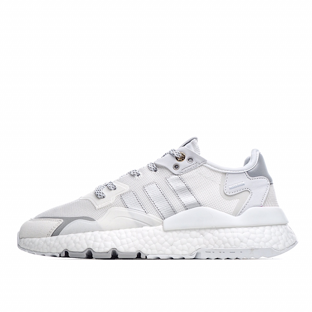 G5 官方正确版本 阿迪达斯 Adidas Nite Jogger Boost 夜行者 复古休闲百搭运动跑鞋。原厂材料 原厂大底 私家独模 网布搭配麂皮拼接打造鞋面 极具复古风格鞋头及鞋跟点缀3M反光设计极为亮眼中底采用全掌 Boost 科技，厚度相当可观，脚感极佳。