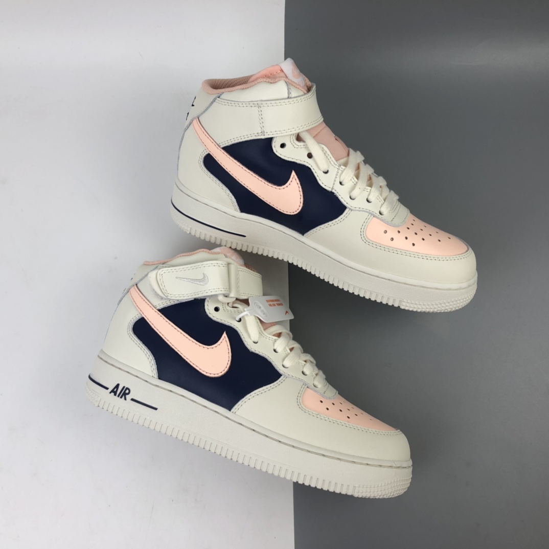 220  Nike Air Force 1 Mid“中邦粉”空军一号中帮运动休闲板鞋 315123-128