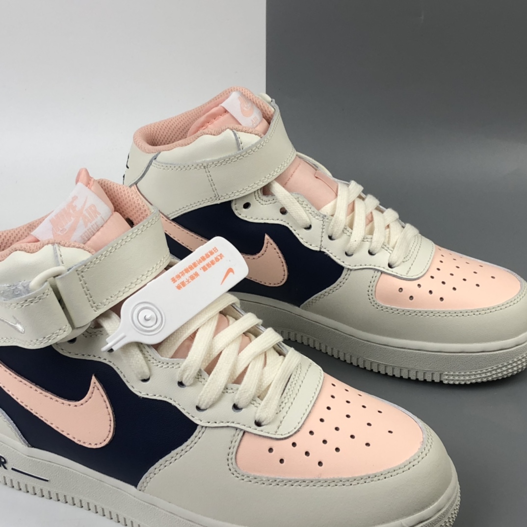 220  Nike Air Force 1 Mid“中邦粉”空军一号中帮运动休闲板鞋 315123-128