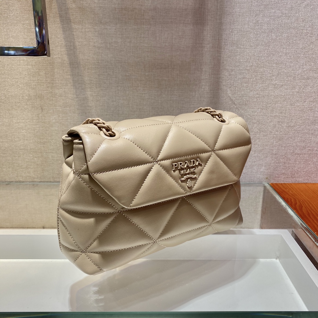 PRADA普拉达进口小羊皮肩背包1BD232