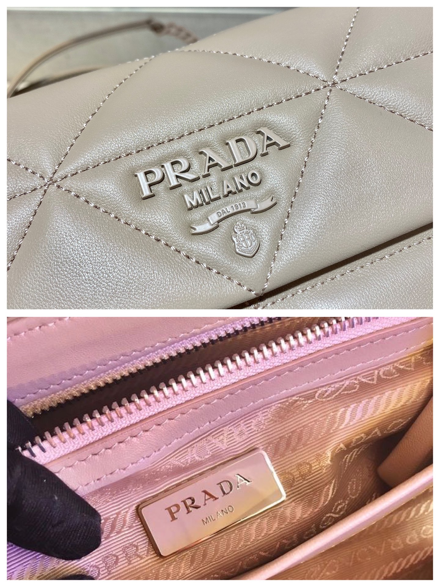 PRADA普拉达进口小羊皮肩背包1BD232