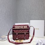 Dior Handbags Messenger Bags Embroidery Velvet Oblique Casual