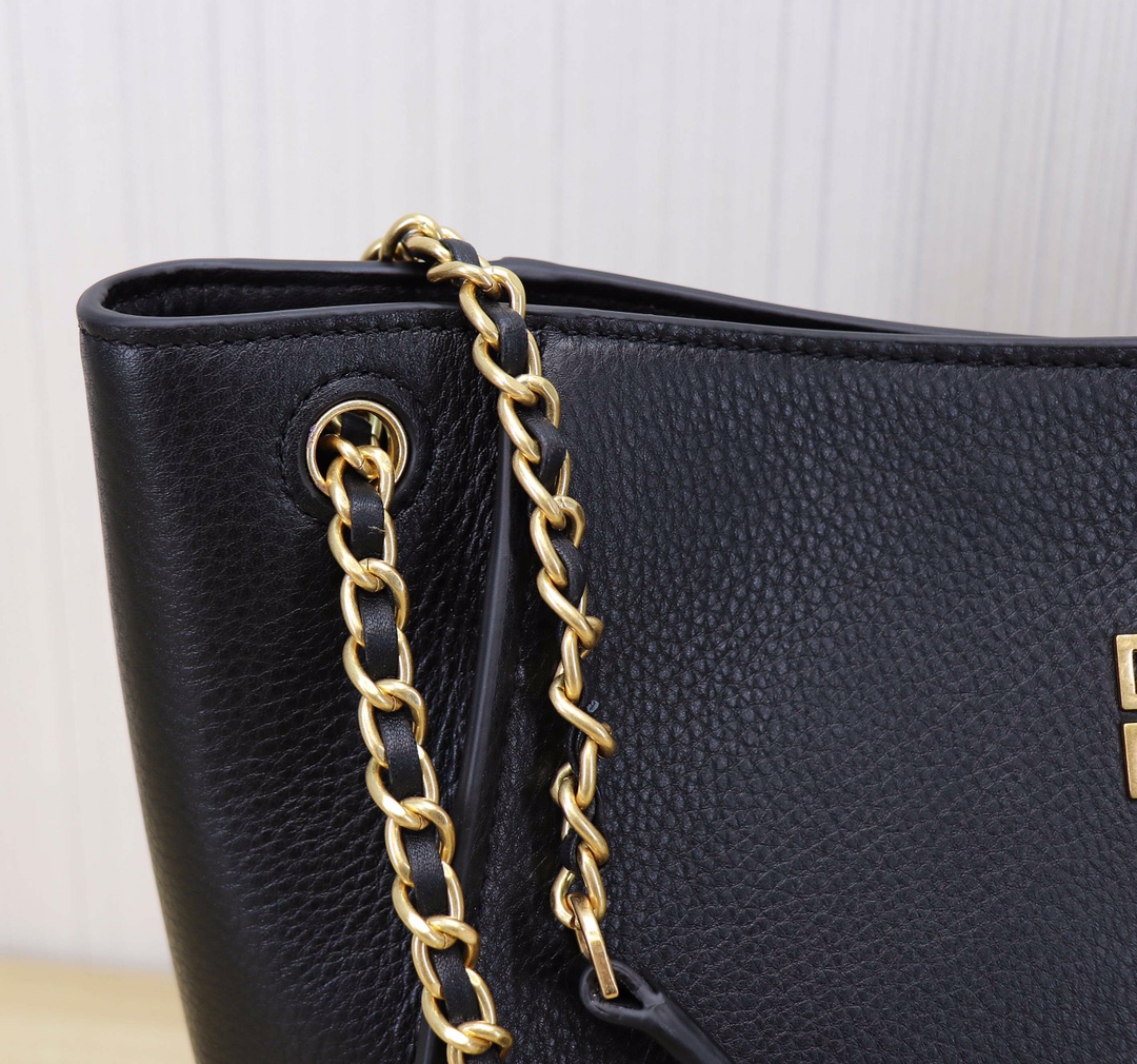 Tory Burch TB 73503 新款托特包双T 镂空logo荔枝纹头层牛皮 单肩包，尺寸长29*宽12*高23