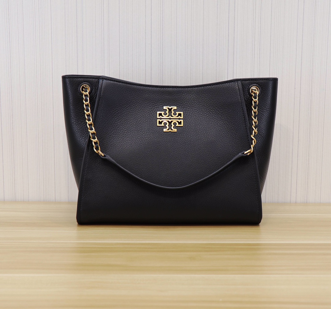 Tory Burch TB 73503 新款托特包双T 镂空logo荔枝纹头层牛皮 单肩包，尺寸长29*宽12*高23