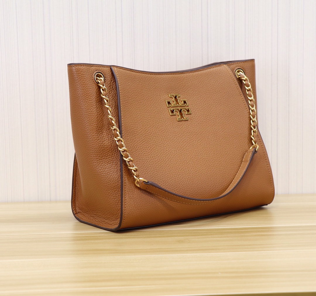 Tory Burch TB 73503 新款托特包双T 镂空logo荔枝纹头层牛皮 单肩包，尺寸长29*宽12*高23