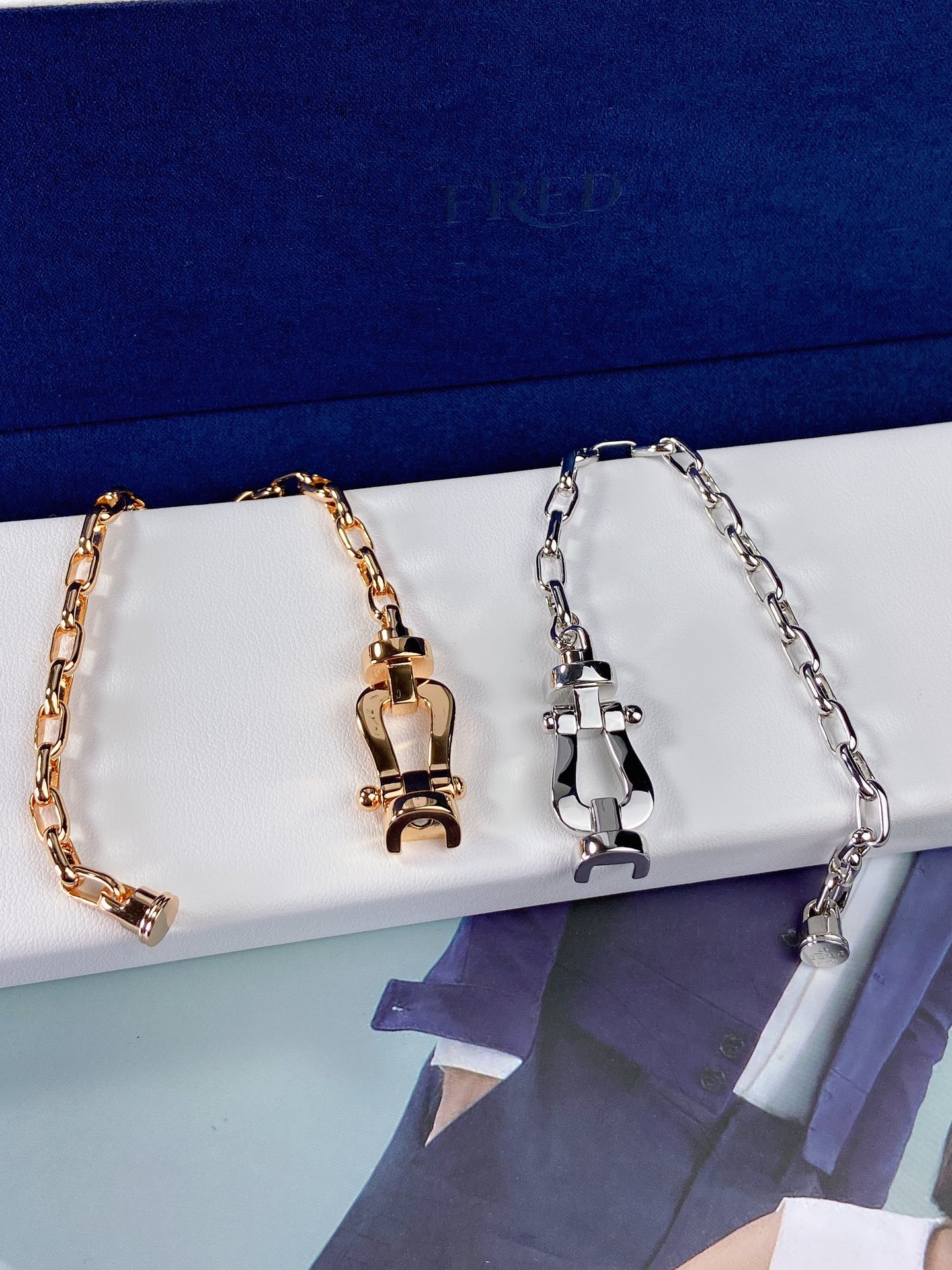 适合手腕16～17cm迟到的礼物 Fred无钻大号手链，来自于客户寄来的官网模版打样一款不那么大众的手链