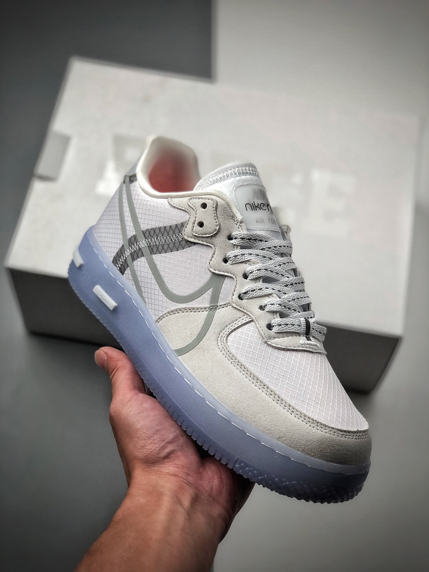 200  Air Force 1 React QS Light Bone 冰块解析冰蓝空军一号 CQ8879-100