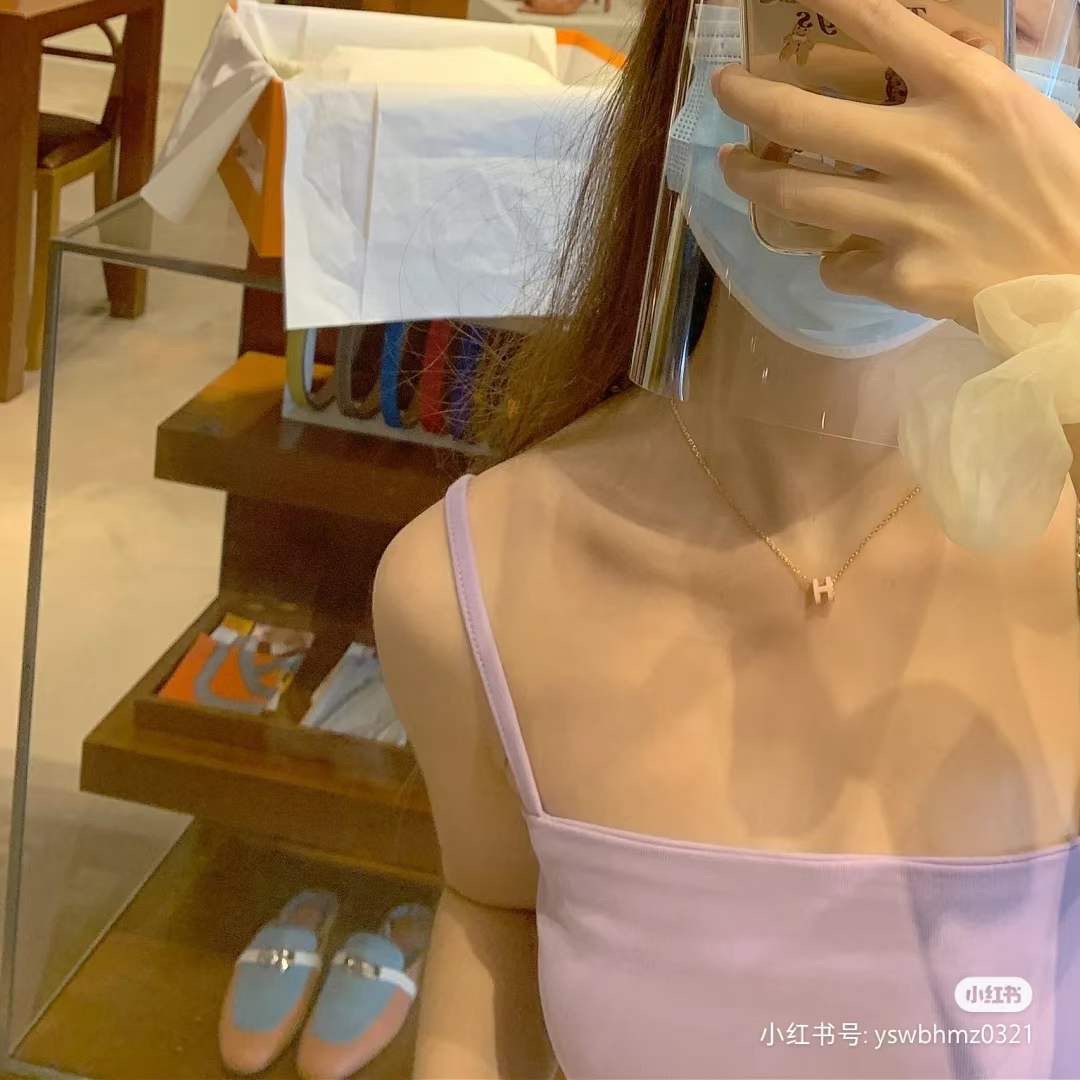 NO:102160,Mini version super good-looking upper body reference [color] 925 silver, Hermes necklace, hermes, necklace19860909Mini版超级好看的上身参考[色]925 银,爱马仕项链,hermes,necklace,Jewelry