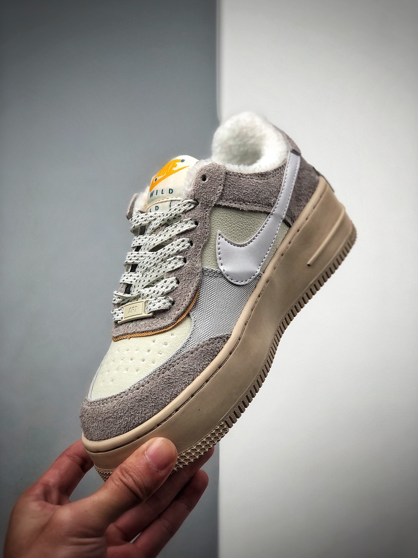 220  空军一号厚底板鞋 解构风格 冬季加绒款 Air Force 1 SHADOW 时尚休闲运动板鞋  货号：DC5270-016