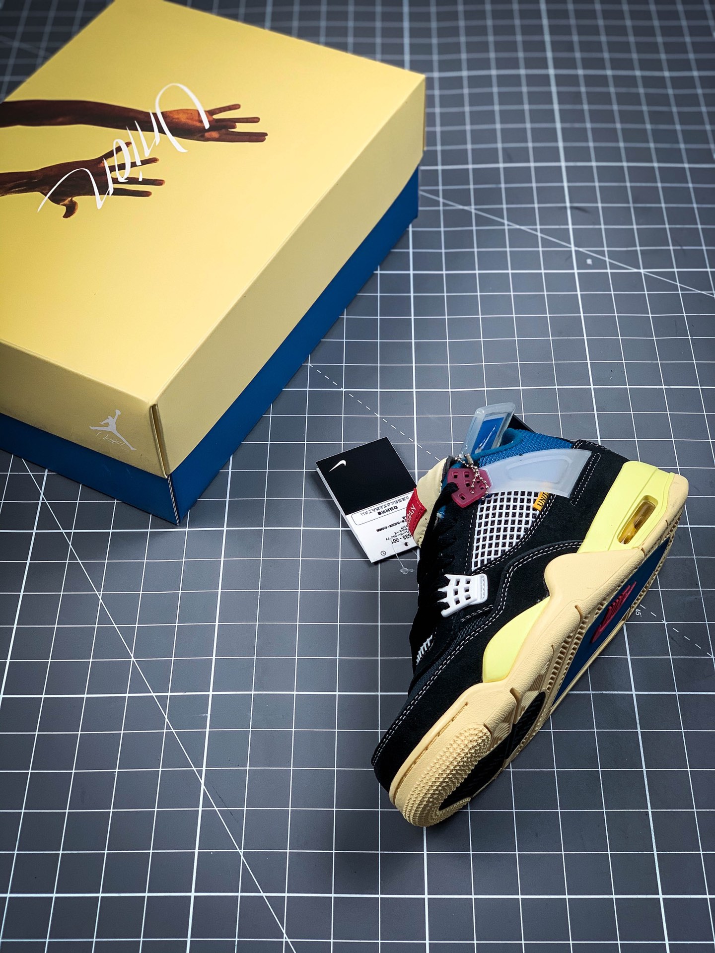 380 Union LA x Air Jordan 4 Retro ”Off Noir”黑篮 DC9533-001