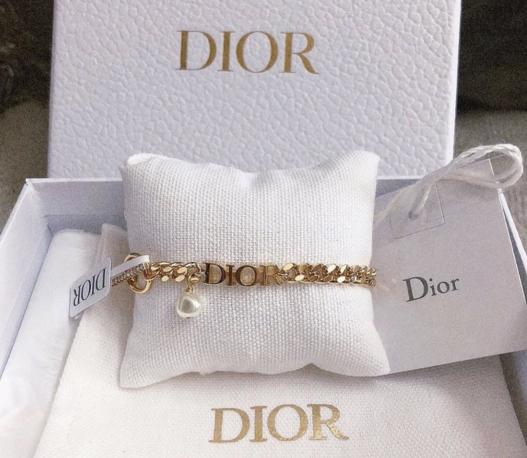 Dior Biżuteria Bransoletka Srebro Łańcuchy