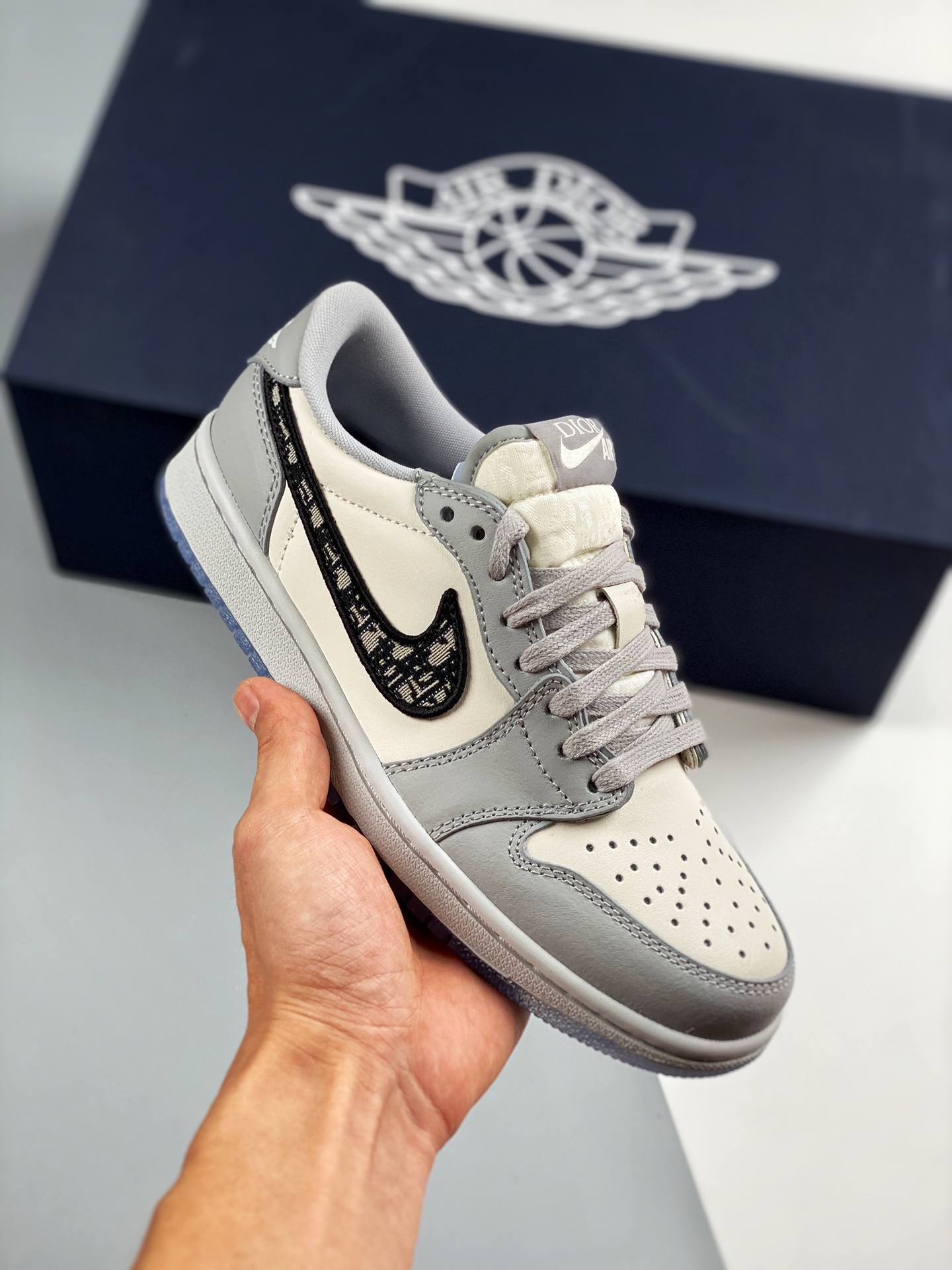 Dior X Air Jordan 1 Low White Gray Pure original production line, invested heavily in multiple original shoes for devel…