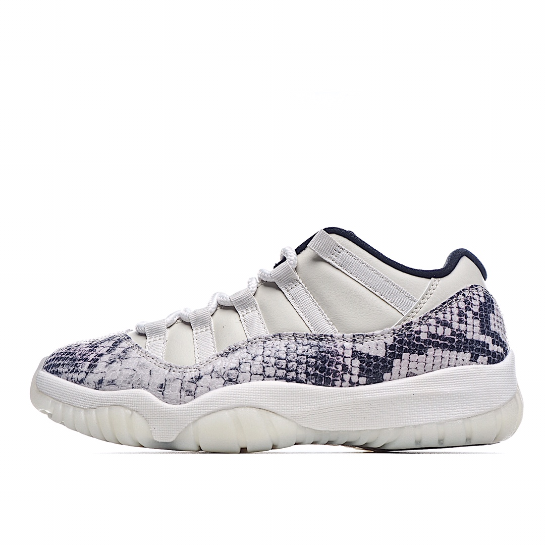 I0 原装真标真碳 Air Jordan 11 Retro Low Snakeskin Light Bone 白蛇 蛇纹 低帮篮球鞋 情怀之作