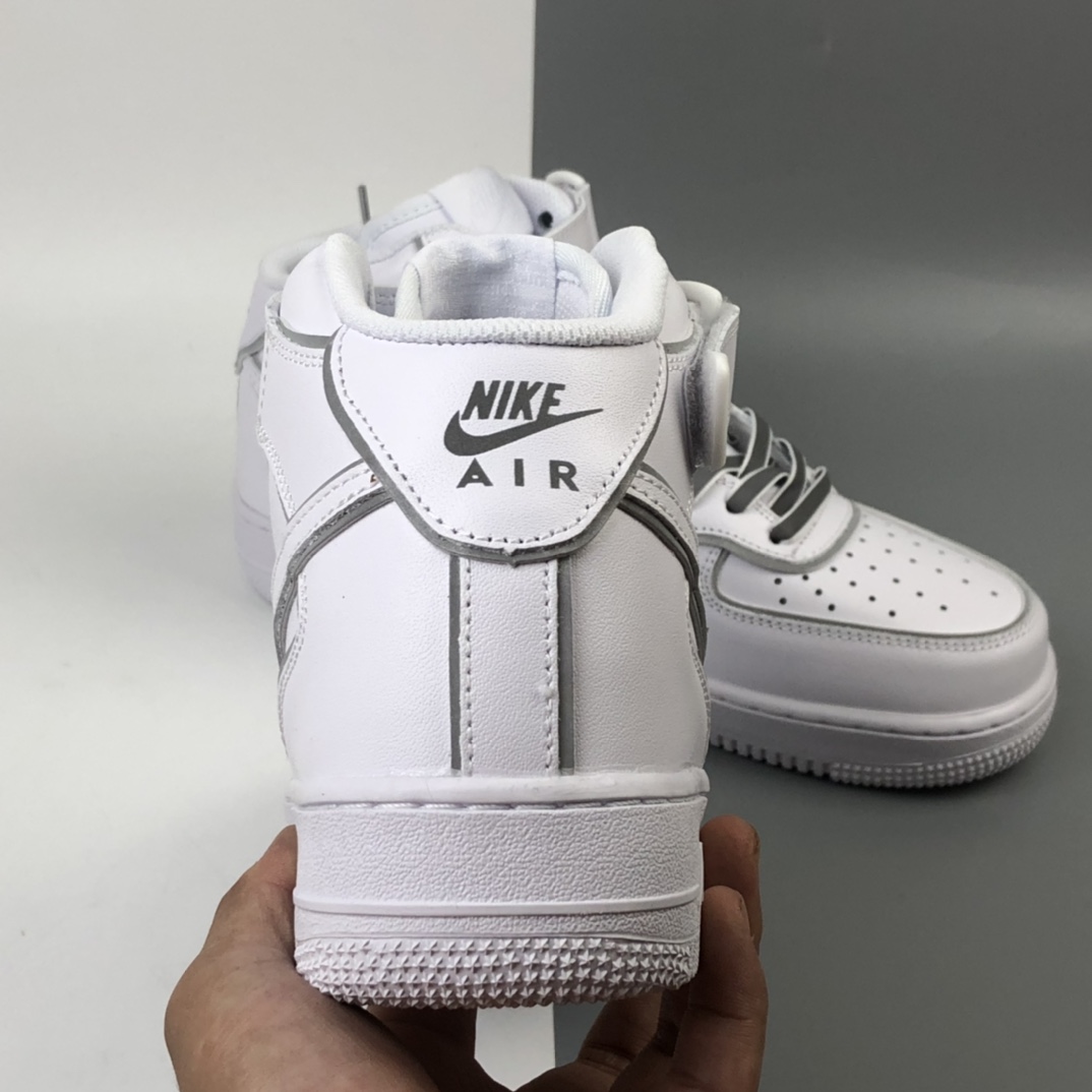 240 Nike Air Force 1 Mid 3M反光变色龙 空军一号低帮百搭休闲运动板鞋 369733-809