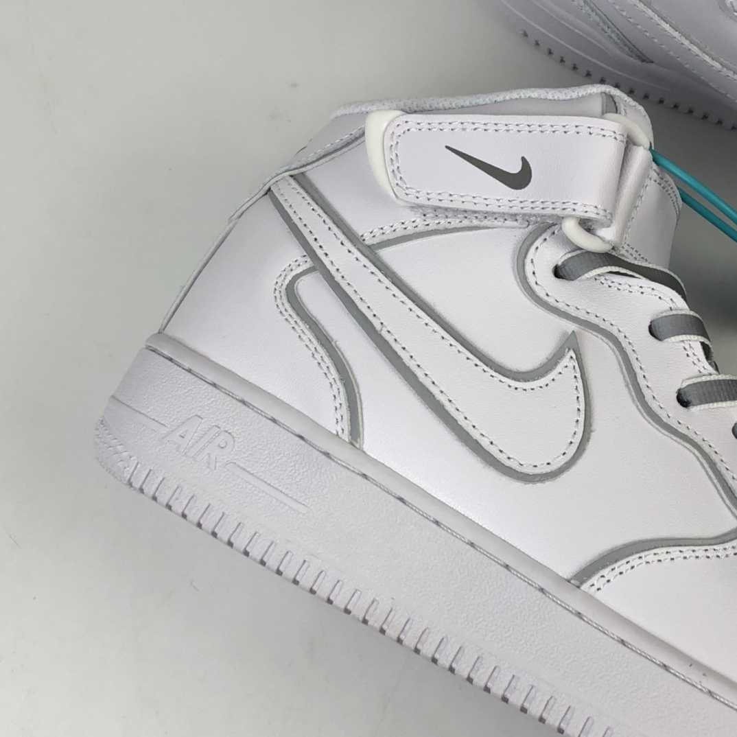 240 Nike Air Force 1 Mid 3M反光变色龙 空军一号低帮百搭休闲运动板鞋 369733-809