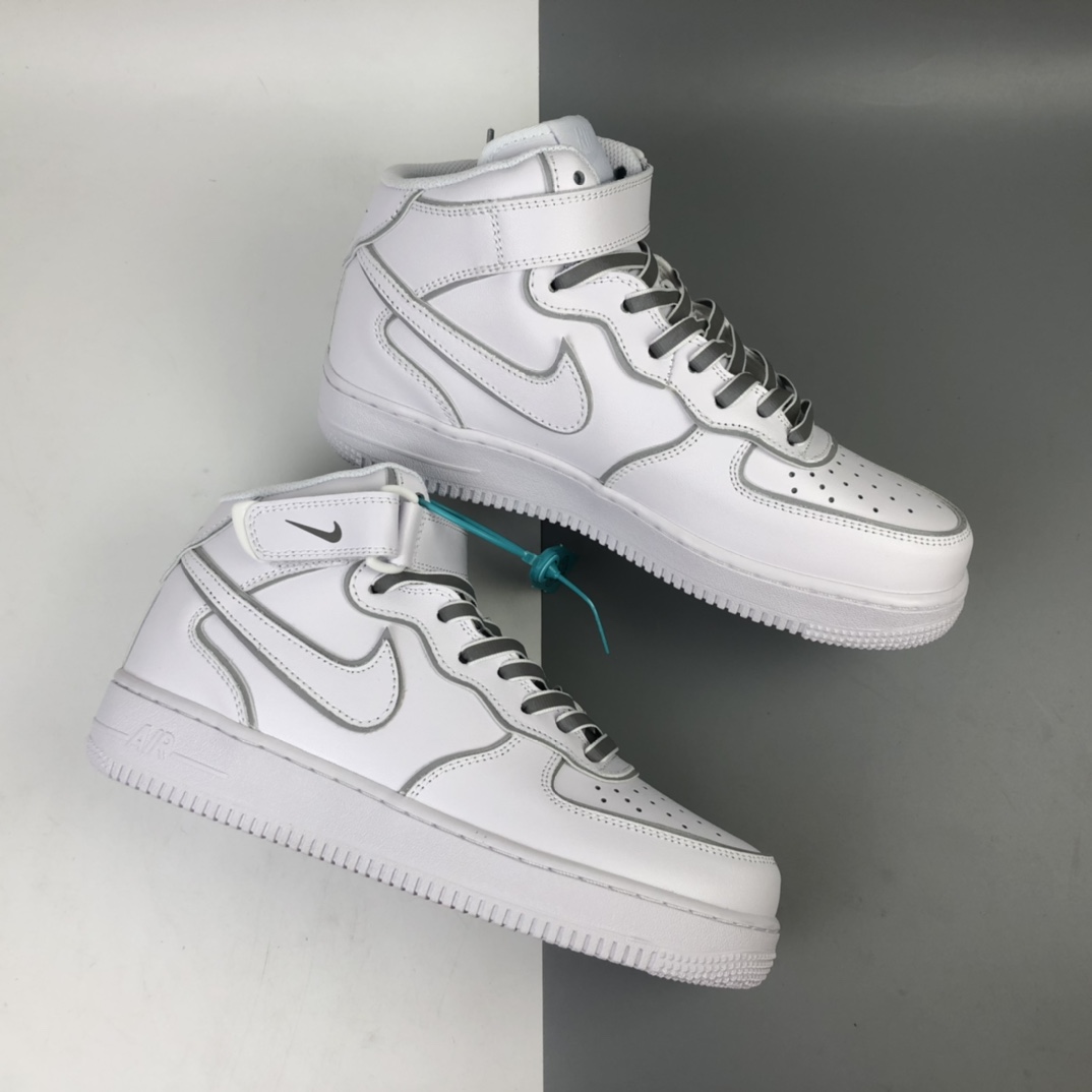 240 Nike Air Force 1 Mid 3M反光变色龙 空军一号低帮百搭休闲运动板鞋 369733-809