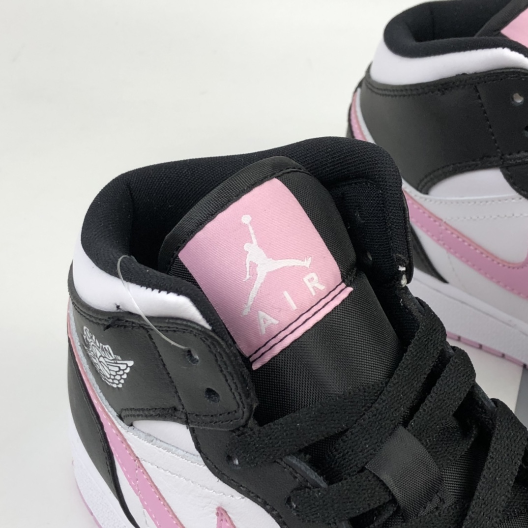 240 Air Jordan 1 Mid 黑白粉 粉熊猫 AJ1 乔1 中帮百搭休闲运动板鞋 555112-103