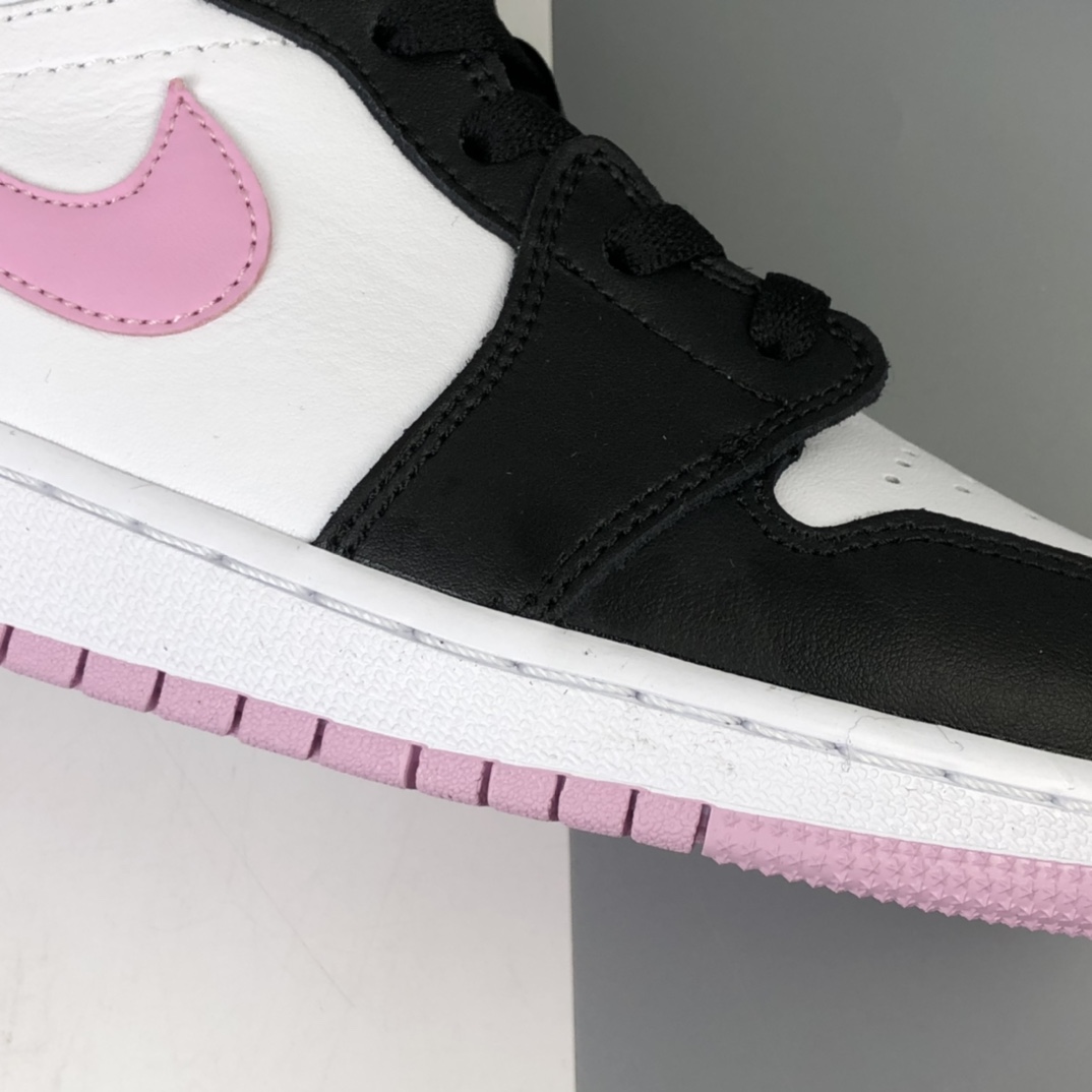 240 Air Jordan 1 Mid 黑白粉 粉熊猫 AJ1 乔1 中帮百搭休闲运动板鞋 555112-103