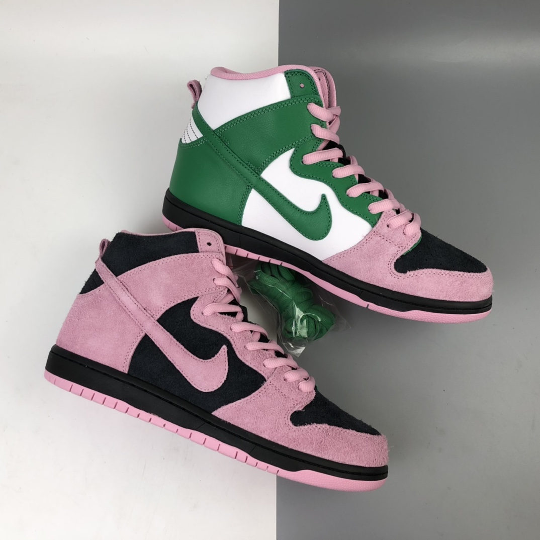 380 Nike SB Dunk High Pro”Invert Celtics”扣篮系列高帮休闲运动滑板板鞋“反转黑粉凯尔特人”CU7349-001