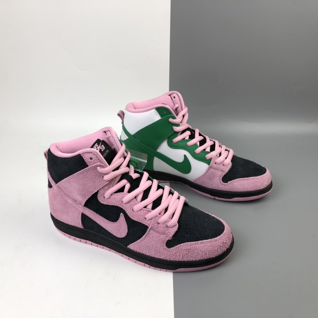 380 Nike SB Dunk High Pro”Invert Celtics”扣篮系列高帮休闲运动滑板板鞋“反转黑粉凯尔特人”CU7349-001