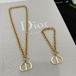 Dior Jewelry Bracelet Necklaces & Pendants Yellow Vintage Gold Brass