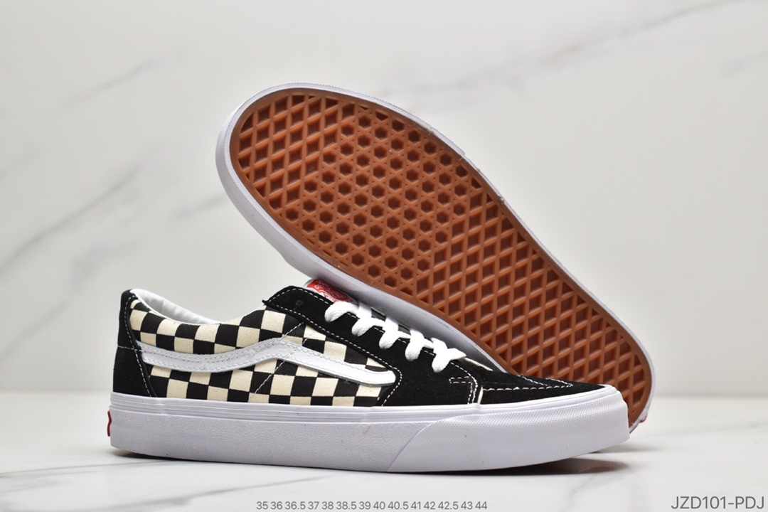 140 真标万斯VANS OLD SKOOL 黑白棋盘格子帆布鞋情侣鞋子韩版潮流百搭板鞋