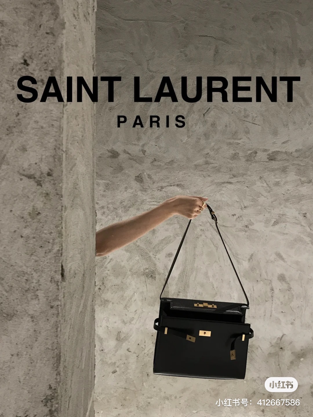 Ysl 𝑴𝒂𝒏𝒉𝒂𝒕𝒕𝒂𝒏 29CM曼哈顿法棍包 579271黑色牙签纹金扣