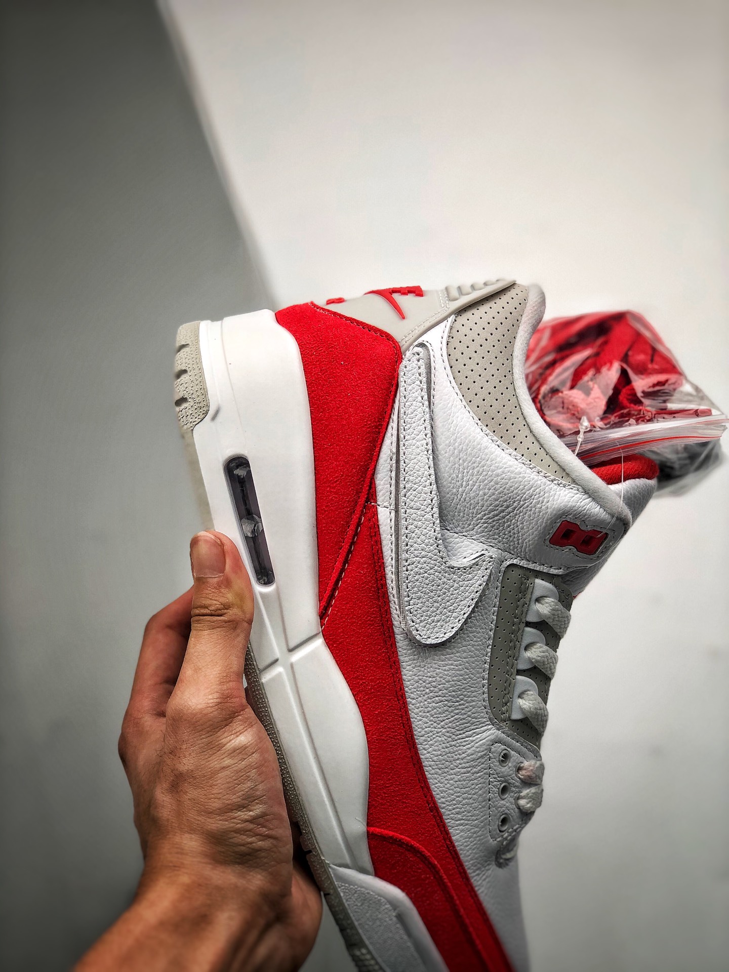 400  Air Jordan 3 Tinker“Air Max 1” 魔术贴换勾 3M 白红反光