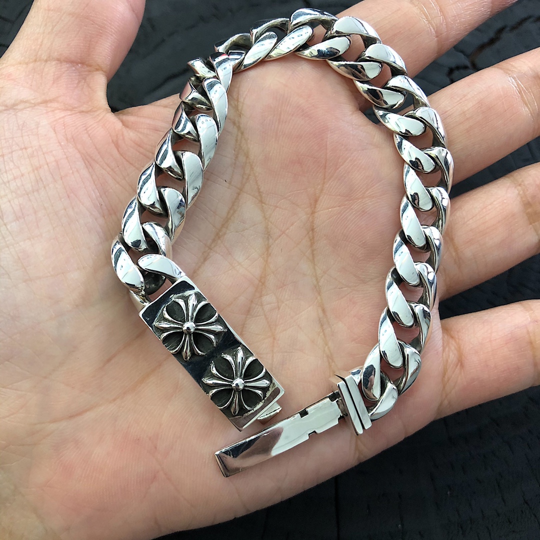 Chrome Hearts 新品上架𝐂𝐡𝐫𝐨𝐦𝐞 𝐡𝐞𝐚𝐫𝐭𝐬克罗心双十字中号手链