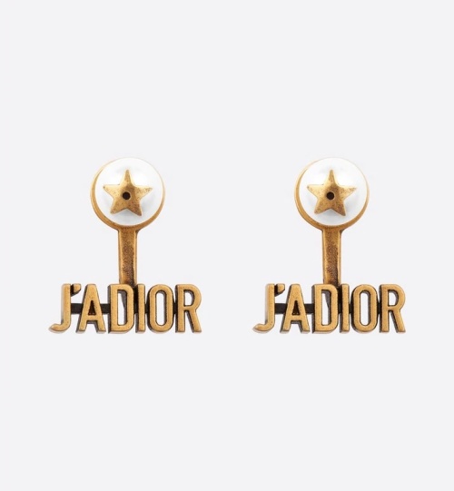 Dior J'Adior Earrings with White Resin Beads and Gold Finish Metal 1 Dior J'Adior Earrings with White Resin Beads and Gold Finish Metal