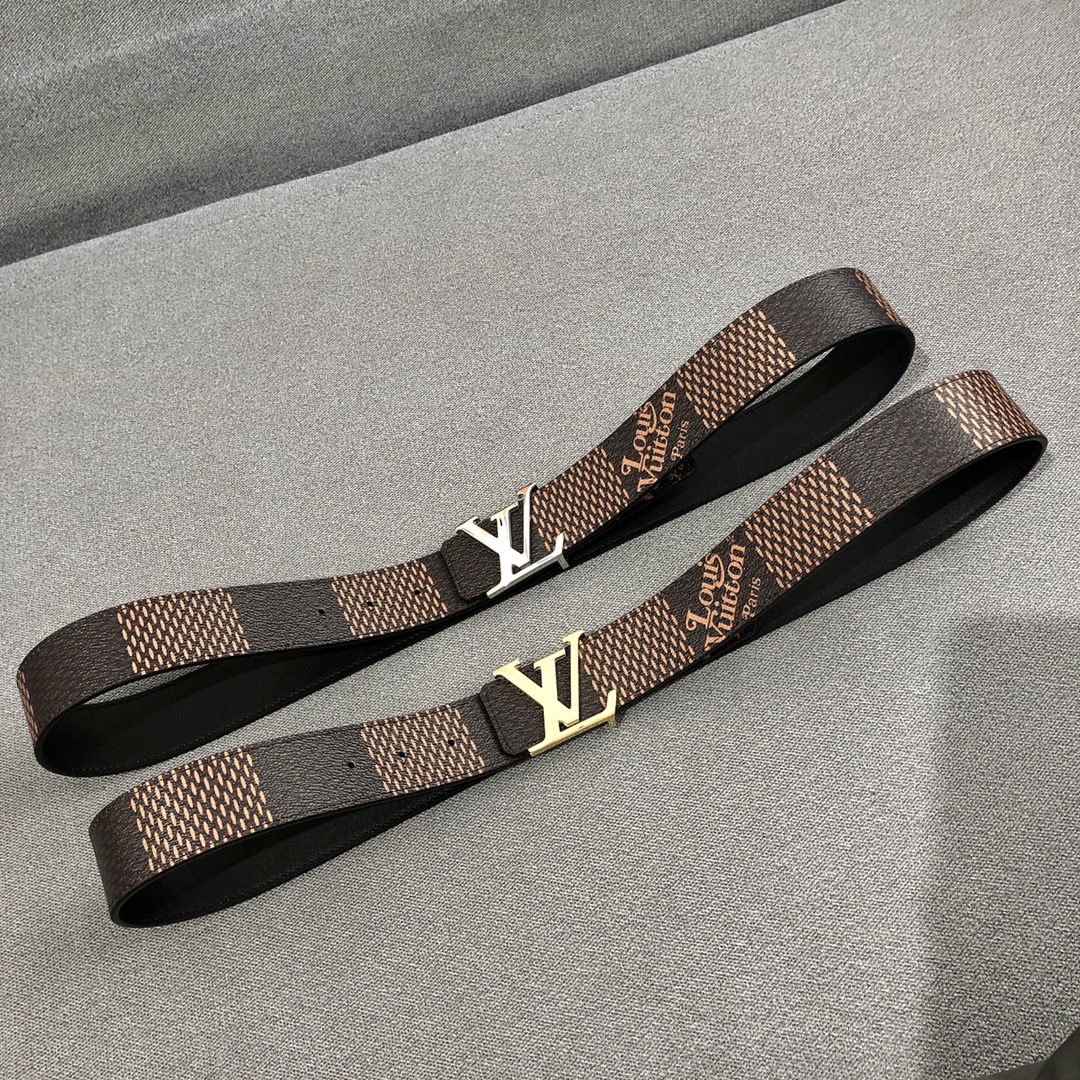 Louis Vuitton Belts Lattice Calfskin Cowhide