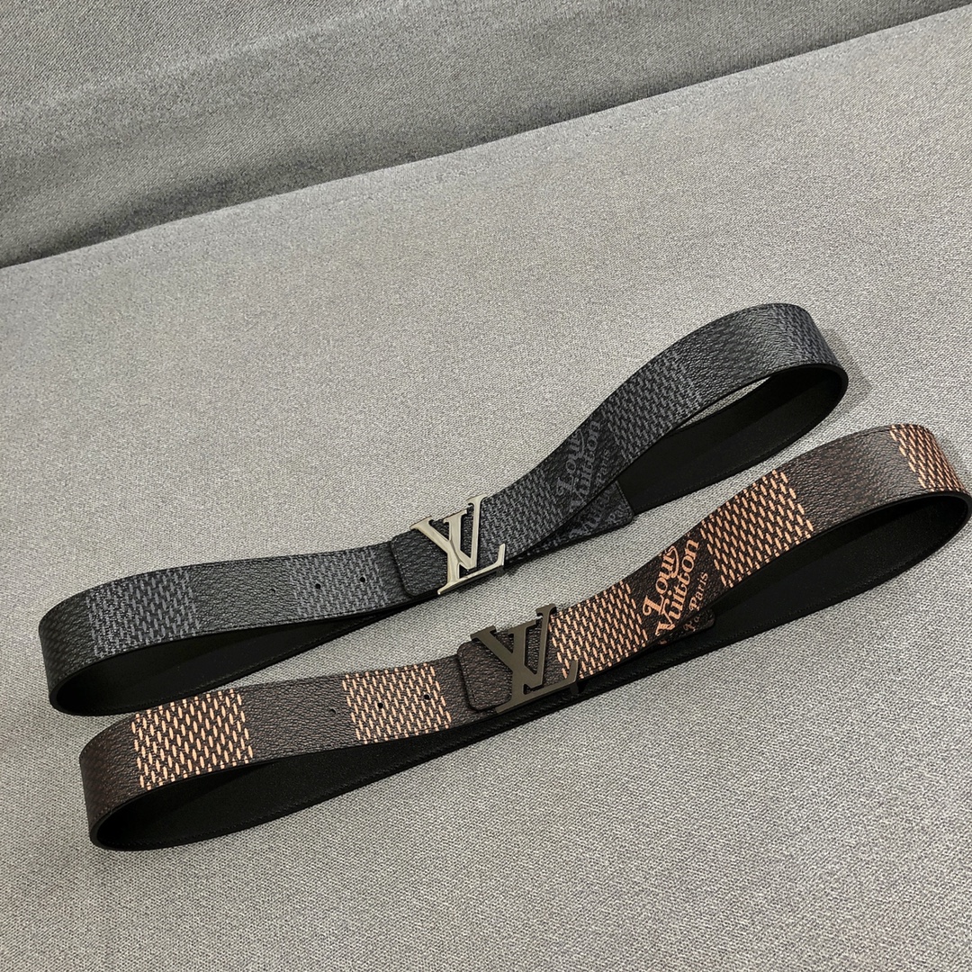 Top Fake Designer
 Louis Vuitton Belts Lattice Calfskin Cowhide