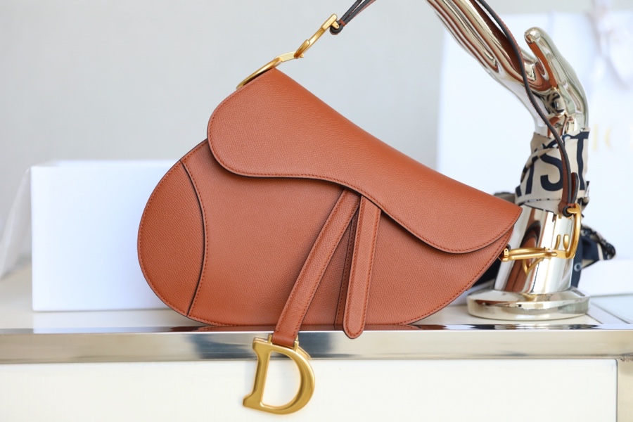 Dior Saddle Handbags Saddle Bags Gold Orange Red All Copper Cowhide Vintage