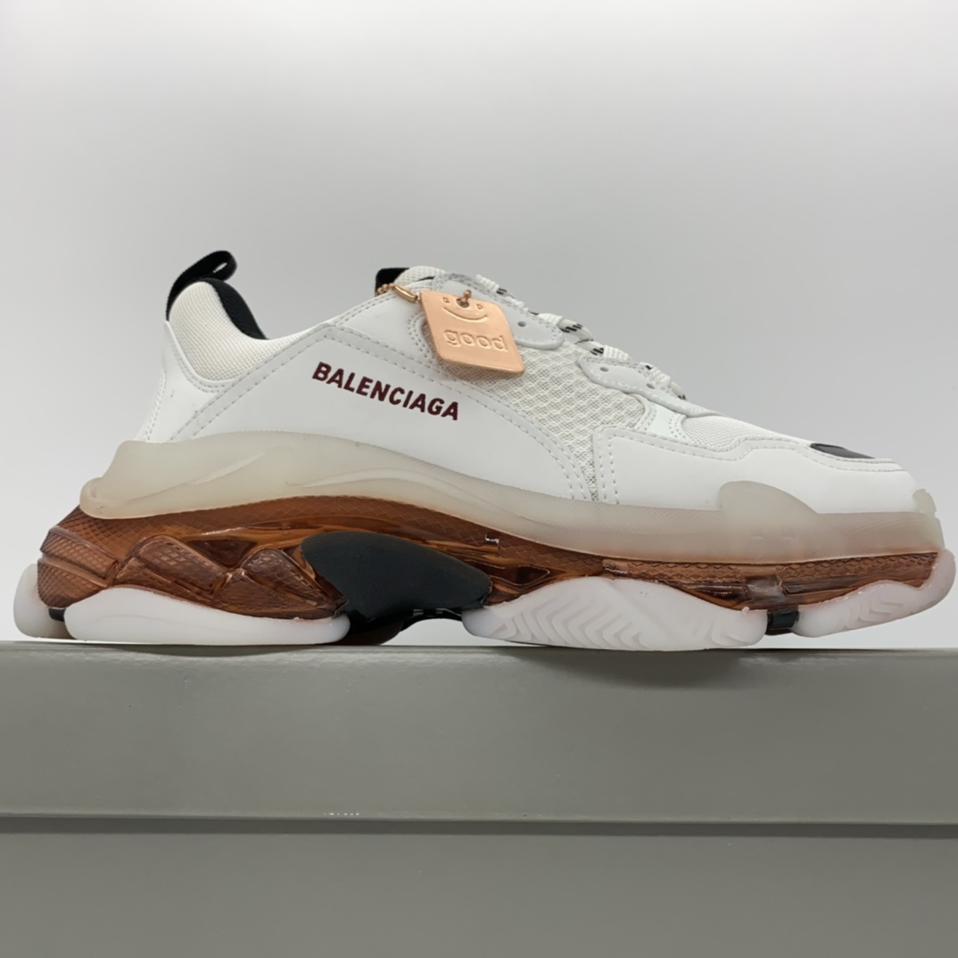 Buena versión superior Balenciaga Triple S oro rosa blanco combinación original de ocho capas Zapatos de papá Balenciag…