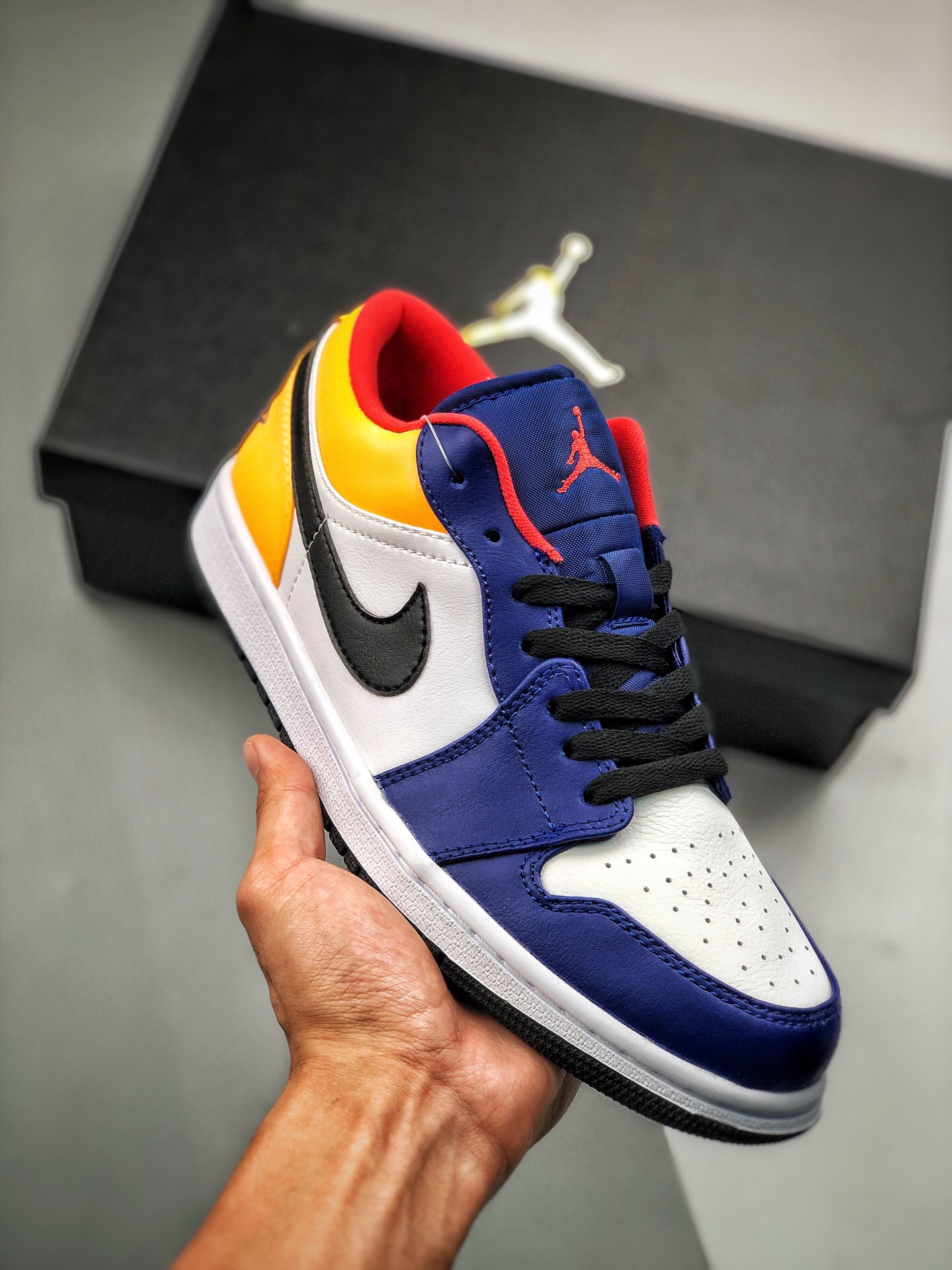 Air Jordan 1 Low azul amarillo Lakers color oficial sincronizado producto de nivel original #rechaza suela pública form…