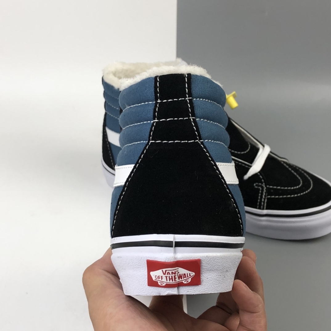 160 加绒款 Vans SK8-Hi 经典系列海军蓝高帮休闲板鞋 VN000D5INVY