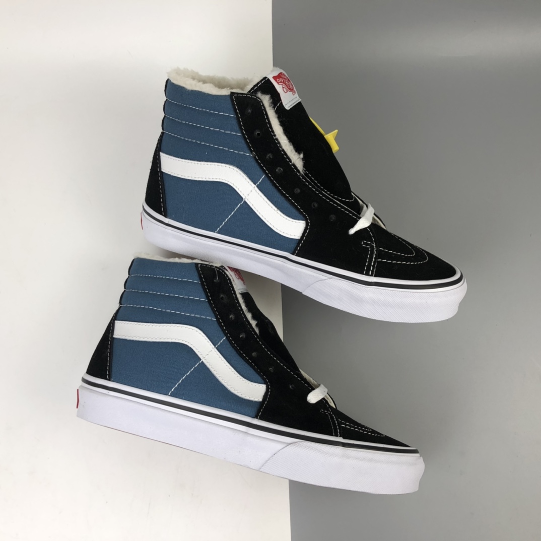 160 加绒款 Vans SK8-Hi 经典系列海军蓝高帮休闲板鞋 VN000D5INVY