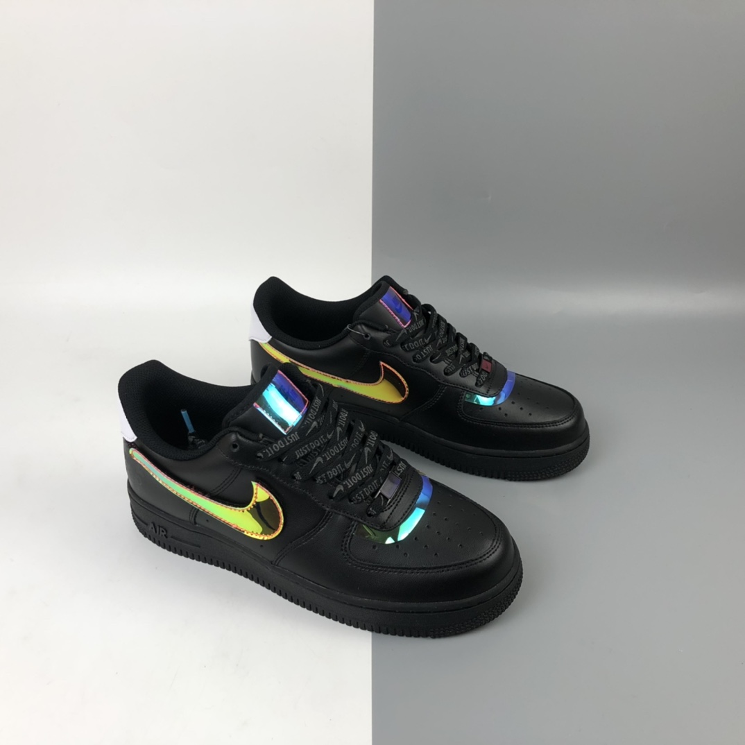 200 Nike Air Force 1'07 LV8 ”Good Game” 电玩限定 黑炫彩镭射魔术贴低帮板鞋 DC0710-101