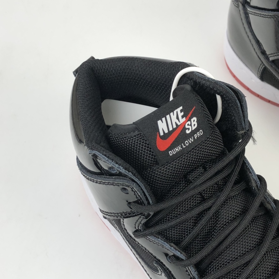 280 Nike SB Dunk High Bred 黑红漆皮 扣篮系列复古高帮休闲运动滑板板鞋 AJ7730-001