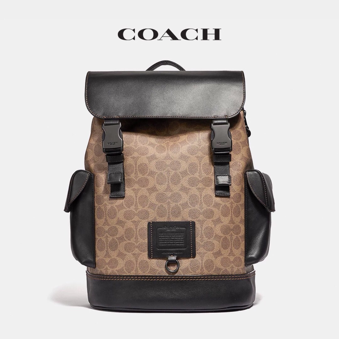 Coach coach蔻驰40344 男士老花帆布双肩背包男士双肩包