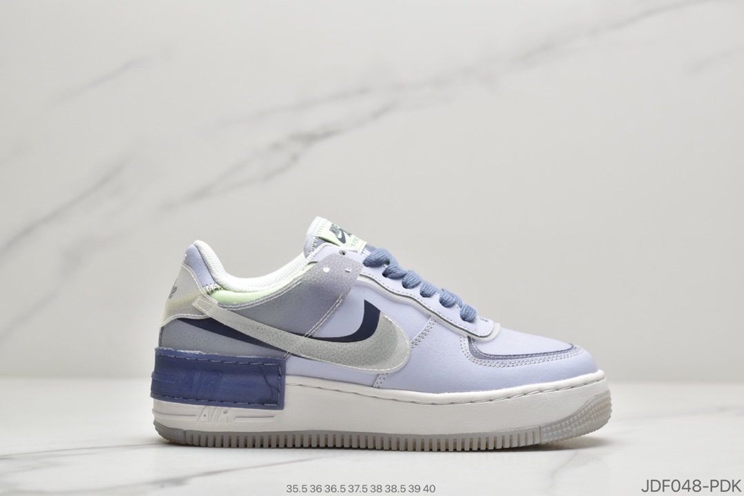 180 公司级 耐克NIKE WMNS Air Force 1 Shadow全新少女系解构主义设计 马卡龙空军一号轻量增高低帮百搭板鞋  CW2630-141