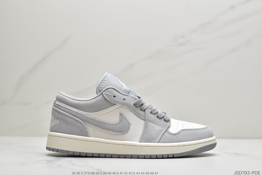 200 公司级耐克 Nike Air Jordan AJ1 Retro Jow Premium”Pale Ivory”“香芋粉紫白灰”AJ1低帮时尚休闲运动板鞋 AH7389-102