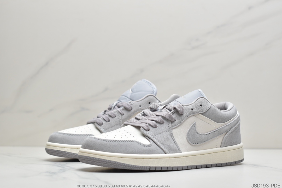 200 公司级耐克 Nike Air Jordan AJ1 Retro Jow Premium”Pale Ivory”“香芋粉紫白灰”AJ1低帮时尚休闲运动板鞋 AH7389-102