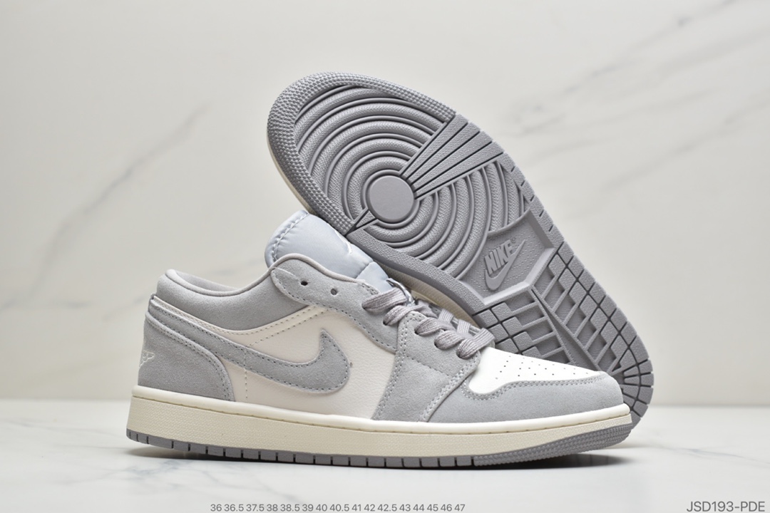 200 公司级耐克 Nike Air Jordan AJ1 Retro Jow Premium”Pale Ivory”“香芋粉紫白灰”AJ1低帮时尚休闲运动板鞋 AH7389-102