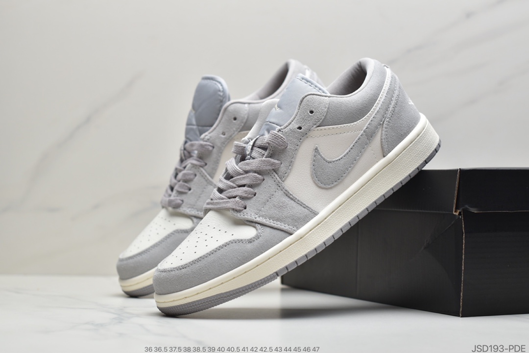 200 公司级耐克 Nike Air Jordan AJ1 Retro Jow Premium”Pale Ivory”“香芋粉紫白灰”AJ1低帮时尚休闲运动板鞋 AH7389-102